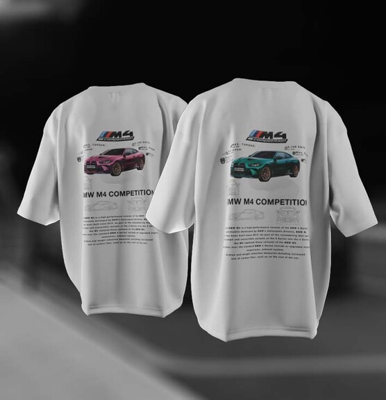 Białe koszulki dla par BMW M4